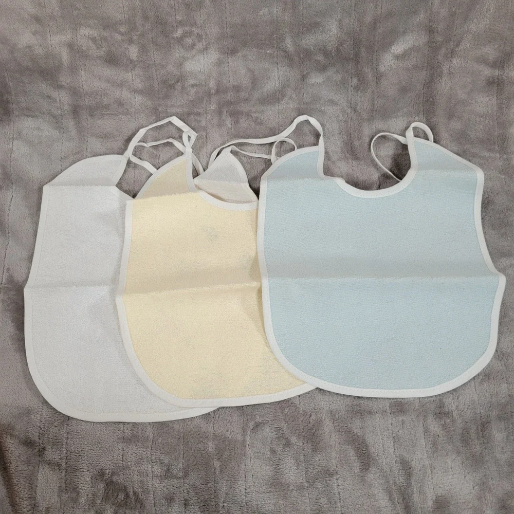 Skilcraft Terry Bibs Baby OS Multicolor Vintage 3 Pack Waterproof Backing Tie